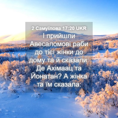 Picture 04 - 2 Самуїлова 17:20 UKR - І прийшли Авесаломові раби - Bible Verse Picture