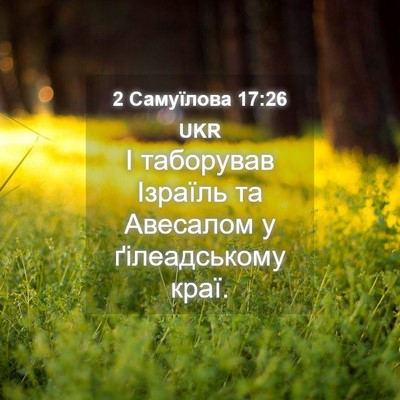 Picture 04 - 2 Самуїлова 17:26 UKR - І таборував Ізраїль та - Bible Verse Picture