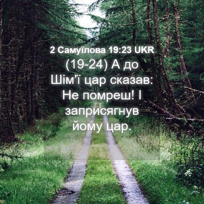 Picture 04 - 2 Самуїлова 19:23 UKR - (19-24) А до Шім'ї цар сказав: - Bible Verse Picture