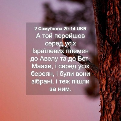 Picture 04 - 2 Самуїлова 20:14 UKR - А той перейшов серед усіх - Bible Verse Picture