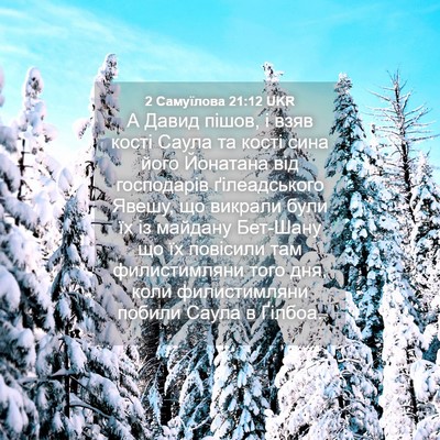 Picture 04 - 2 Самуїлова 21:12 UKR - А Давид пішов, і взяв кості - Bible Verse Picture