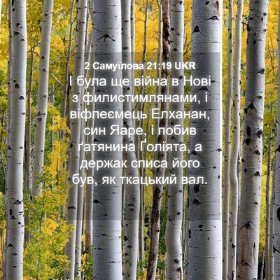 Picture 04 - 2 Самуїлова 21:19 UKR - І була ще війна в Нові з - Bible Verse Picture