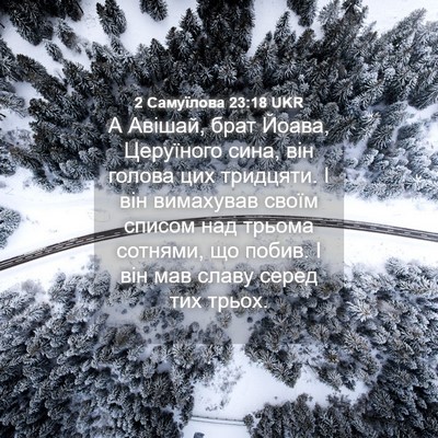 Picture 04 - 2 Самуїлова 23:18 UKR - А Авішай, брат Йоава, - Bible Verse Picture