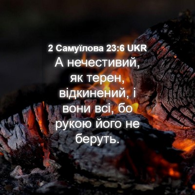 Picture 04 - 2 Самуїлова 23:6 UKR - А нечестивий, як терен, - Bible Verse Picture