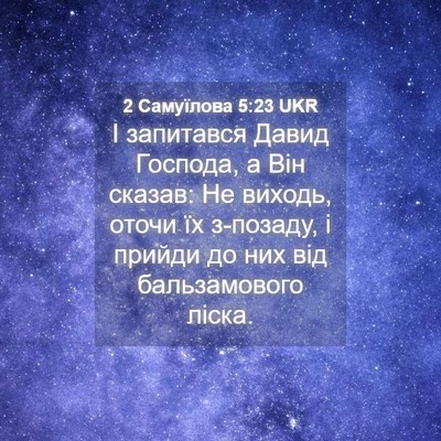 Picture 04 - 2 Самуїлова 5:23 UKR - І запитався Давид Господа, - Bible Verse Picture
