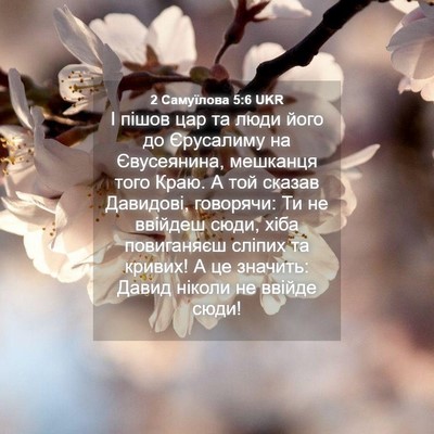 Picture 04 - 2 Самуїлова 5:6 UKR - І пішов цар та люди його до - Bible Verse Picture