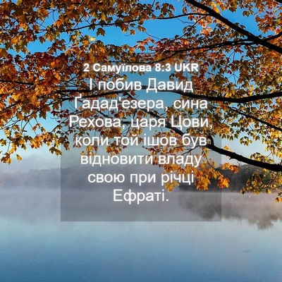 Picture 04 - 2 Самуїлова 8:3 UKR - І побив Давид Ґадад'езера, - Bible Verse Picture