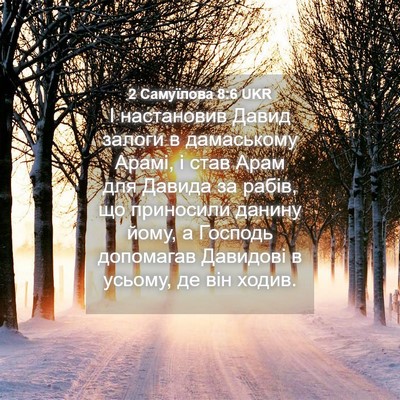 Picture 04 - 2 Самуїлова 8:6 UKR - І настановив Давид залоги - Bible Verse Picture