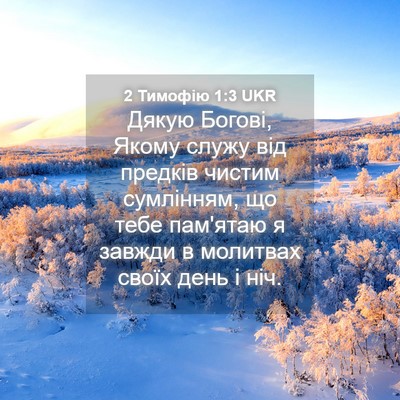 Picture 04 - 2 Тимофію 1:3 UKR - Дякую Богові, Якому служу - Bible Verse Picture