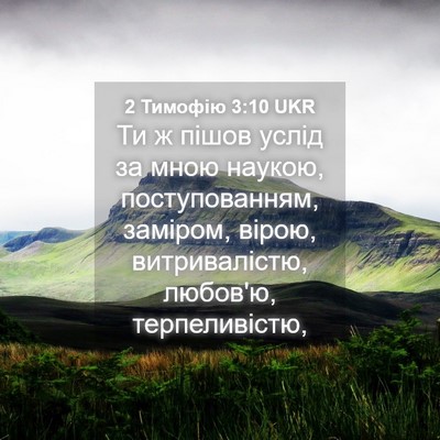 Picture 04 - 2 Тимофію 3:10 UKR - Ти ж пішов услід за мною - Bible Verse Picture