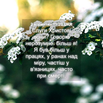 Picture 04 - 2 коринтян 11:23 UKR - Слуги Христові вони? - Bible Verse Picture