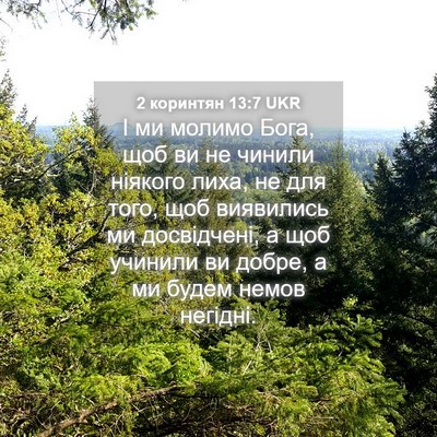 Picture 04 - 2 коринтян 13:7 UKR - І ми молимо Бога, щоб ви не - Bible Verse Picture