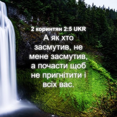 Picture 04 - 2 коринтян 2:5 UKR - А як хто засмутив, не мене - Bible Verse Picture