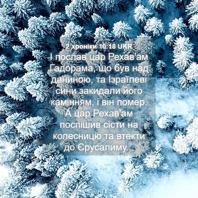 Picture 04 - 2 хроніки 10:18 UKR - І послав цар Рехав'ам - Bible Verse Picture