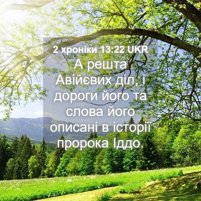 Picture 04 - 2 хроніки 13:22 UKR - А решта Авійєвих діл, і - Bible Verse Picture