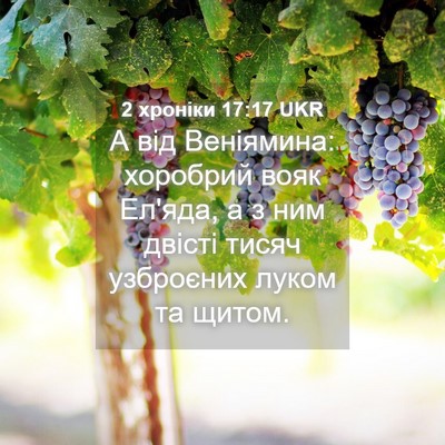Picture 04 - 2 хроніки 17:17 UKR - А від Веніямина: хоробрий - Bible Verse Picture