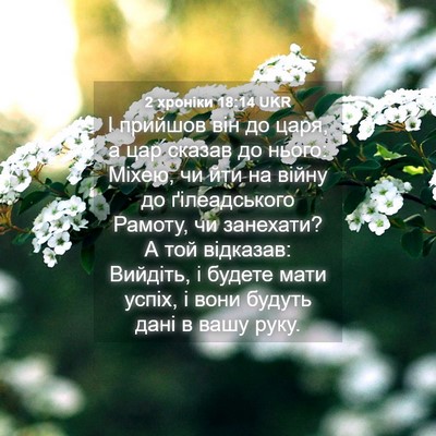 Picture 04 - 2 хроніки 18:14 UKR - І прийшов він до царя, а цар - Bible Verse Picture