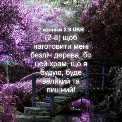 Picture 04 - 2 хроніки 2:9 UKR - (2-8) щоб наготовити мені - Bible Verse Picture