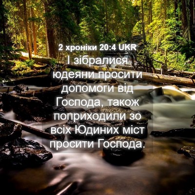 Picture 04 - 2 хроніки 20:4 UKR - І зібралися юдеяни просити - Bible Verse Picture
