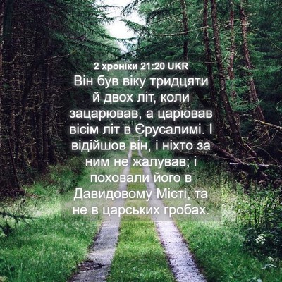 Picture 04 - 2 хроніки 21:20 UKR - Він був віку тридцяти й - Bible Verse Picture