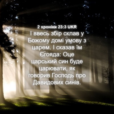 Picture 04 - 2 хроніки 23:3 UKR - І ввесь збір склав у Божому - Bible Verse Picture