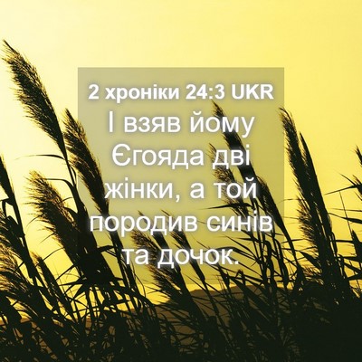 Picture 04 - 2 хроніки 24:3 UKR - І взяв йому Єгояда дві - Bible Verse Picture