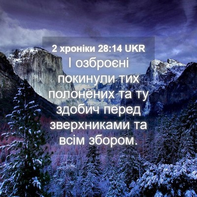 Picture 04 - 2 хроніки 28:14 UKR - І озброєні покинули тих - Bible Verse Picture