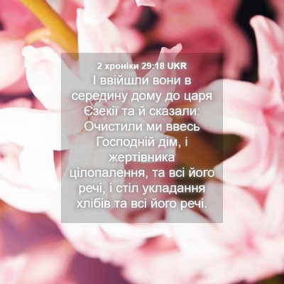 Picture 04 - 2 хроніки 29:18 UKR - І ввійшли вони в середину - Bible Verse Picture