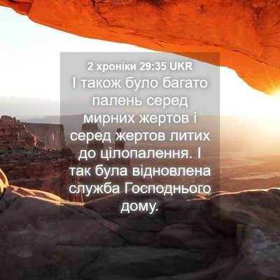 Picture 04 - 2 хроніки 29:35 UKR - І також було багато палень - Bible Verse Picture