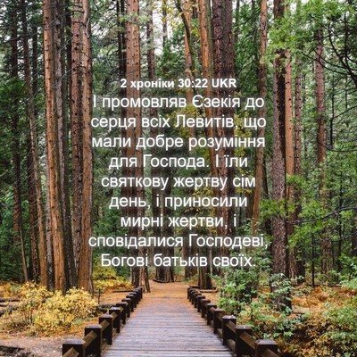 Picture 04 - 2 хроніки 30:22 UKR - І промовляв Єзекія до - Bible Verse Picture