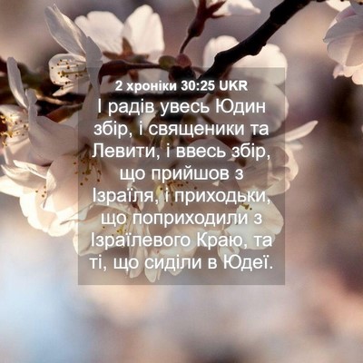 Picture 04 - 2 хроніки 30:25 UKR - І радів увесь Юдин збір, і - Bible Verse Picture
