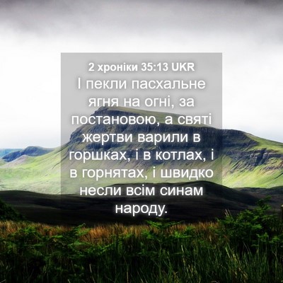 Picture 04 - 2 хроніки 35:13 UKR - І пекли пасхальне ягня на - Bible Verse Picture