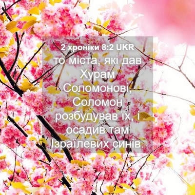 Picture 04 - 2 хроніки 8:2 UKR - то міста, які дав Хурам - Bible Verse Picture