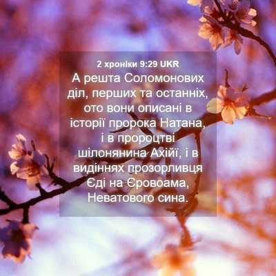 Picture 04 - 2 хроніки 9:29 UKR - А решта Соломонових діл, - Bible Verse Picture