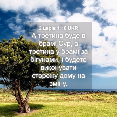 Picture 04 - 2 царів 11:6 UKR - А третина буде в брамі Сур, - Bible Verse Picture