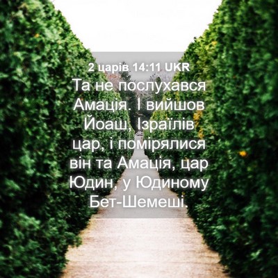 Picture 04 - 2 царів 14:11 UKR - Та не послухався Амація. І - Bible Verse Picture