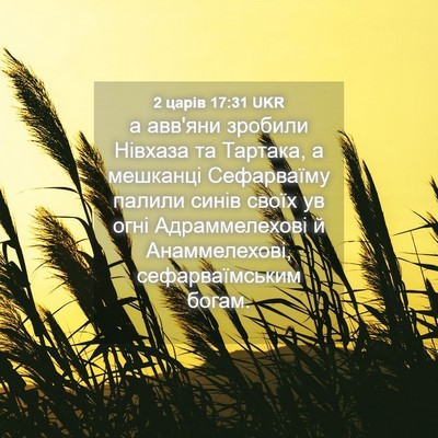 Picture 04 - 2 царів 17:31 UKR - а авв'яни зробили Нівхаза - Bible Verse Picture