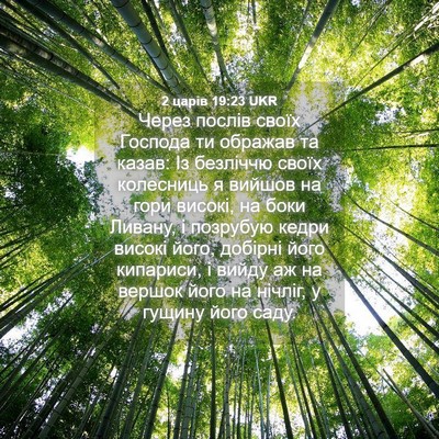 Picture 04 - 2 царів 19:23 UKR - Через послів своїх Господа - Bible Verse Picture