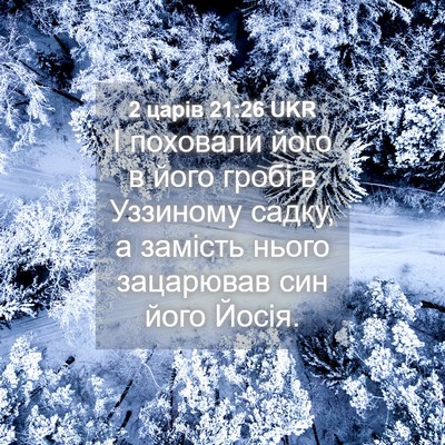 Picture 04 - 2 царів 21:26 UKR - І поховали його в його - Bible Verse Picture