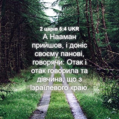 Picture 04 - 2 царів 5:4 UKR - А Нааман прийшов, і доніс - Bible Verse Picture