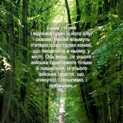 Picture 04 - 2 царів 7:13 UKR - І відповів один із його - Bible Verse Picture