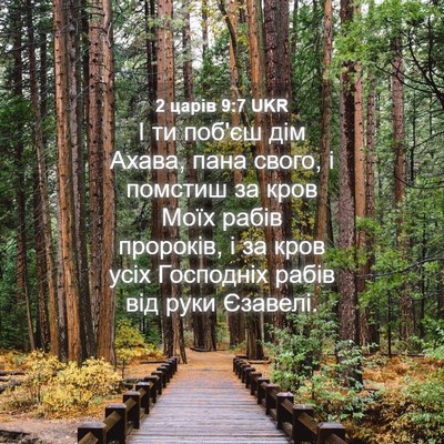 Picture 04 - 2 царів 9:7 UKR - І ти поб'єш дім Ахава, пана - Bible Verse Picture