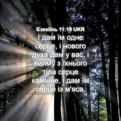 Picture 04 - Єзекіїль 11:19 UKR - І дам їм одне серце, і - Bible Verse Picture