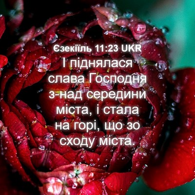 Picture 04 - Єзекіїль 11:23 UKR - І піднялася слава Господня - Bible Verse Picture