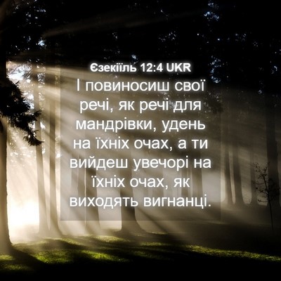 Picture 04 - Єзекіїль 12:4 UKR - І повиносиш свої речі, як - Bible Verse Picture