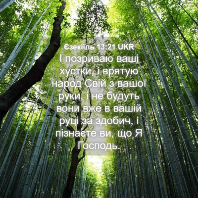 Picture 04 - Єзекіїль 13:21 UKR - І позриваю ваші хустки, і - Bible Verse Picture