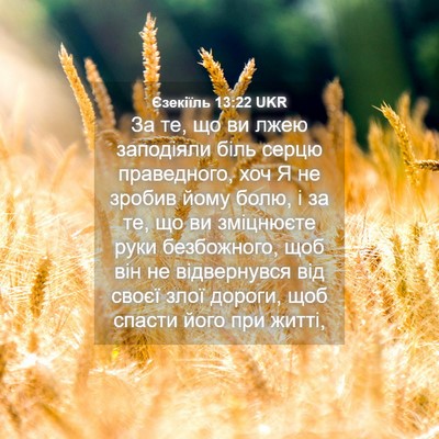 Picture 04 - Єзекіїль 13:22 UKR - За те, що ви лжею заподіяли - Bible Verse Picture