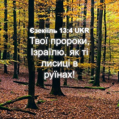 Picture 04 - Єзекіїль 13:4 UKR - Твої пророки, Ізраїлю, як - Bible Verse Picture