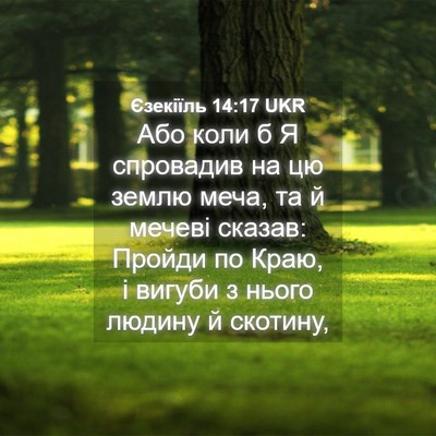 Picture 04 - Єзекіїль 14:17 UKR - Або коли б Я спровадив на - Bible Verse Picture