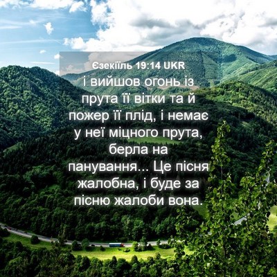 Picture 04 - Єзекіїль 19:14 UKR - і вийшов огонь із прута її - Bible Verse Picture